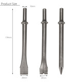 3 Pcs 7'' Length Air Hammer Punch Chipping Chisel Set Round Bar Tool Accessory