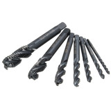 Drillpro 7pcs M3-M12 HSS Nitriding Coated Screw Tap Metric Right Hand Spiral Screw Thread Tap