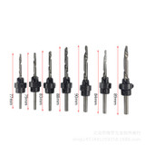 7pcs 1/8 to 7/32 Inch HSS Countersink Drills Bit Reamer Set Woodworking Chamfer