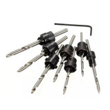 7pcs 1/8 to 7/32 Inch HSS Countersink Drills Bit Reamer Set Woodworking Chamfer