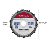 Upgrated 5 Inch Wood Carving Disc 14 Teeth 7/8 Inch Arbor Grinder Disc Chain for Angle Grinder