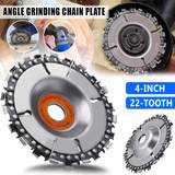4 Inch Grinder Disc with Chain 22 Tooth Fine Cut Chain Wood Carving Disc