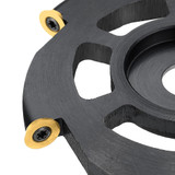 Drillpro 115mm Wood Carving Disc Titanium Coated 6 Round Carbide Inserts Angle Grinder Disc Wood Shaping Disc Woodworking Cutting Disc