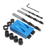 7/14PCS Pocket Hole Screw Jig Dowel Drill Joinery Kit Woodworking Guides Tool