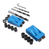 7/14PCS Pocket Hole Screw Jig Dowel Drill Joinery Kit Woodworking Guides Tool