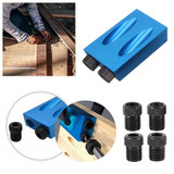 7/14PCS Pocket Hole Screw Jig Dowel Drill Joinery Kit Woodworking Guides Tool