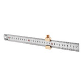 Woodworking Metric and Inch Line Scribe Ruler Positioning Measuring Ruler 300mm Marking T-Ruler Woodworking Tool