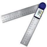 Drillpro 0-200mm Digital Meter Angle Inclinometer Digital Angle Ruler Electron Goniometer Protractor Stainless Steel Angle Finder Measuring Tool