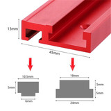 400-1200mm Red Aluminum Alloy T-Track 45 T-slot Miter Track Woodworking Clamp Tool for Table Saw Router Table