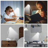 USB LED Reading Light Clip-on Clamp Bed Table Desk Lamp Night Light