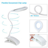USB LED Reading Light Clip-on Clamp Bed Table Desk Lamp Night Light