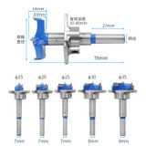 Drillpro 5Pcs Forstner Drill Bit Set 15 20 25 30 35mm Wood Auger Cutter Hex Wrench Woodworking Hole Saw For Power Tools Blue
