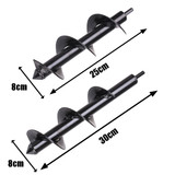 8x25/8x30cm Garden Earth Planter Drill Bit Post Hole Digger Earth Planting Auger Drill Bit for Electric Drill