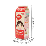 PU Waterproof Milk Box Pencil Pen Case Roll Cosmetic Pouch Pocket Holder Makeup Bag