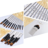24 Pcs Artist Nylon Hair Paint Brush Art Watercolor Acrylic Oil Painting Supplies