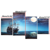 Modern Canvas Print Painting Picture Home Decor Blue Sea Boat Wall Art Framed Paper
