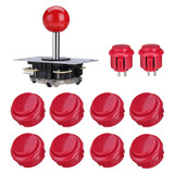 Black Blue Red Arcade Joystick 27mm 32mm Push Button Game Controller DIY Kit