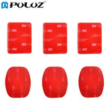 PULUZ 3 Flat Stickers 3 Curved 3M VHB Adhesive Pad Stickers for Gopro Sjcam Xiaomi Yi Action Camera
