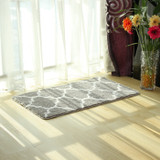 Breathable Water Absorption Carpet Mats Anti-slip Navy and Ivory Moroccan Ogee Plush Area Rug For Living Room Bedroom Bathroom