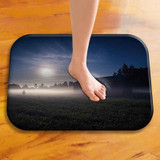 Honana BX-30 40x60cm 3D Painting Forest Pattern Coral Fleece Mat Absorbent Bathroom Anti Slip