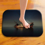 Honana BX-30 40x60cm 3D Painting Forest Pattern Coral Fleece Mat Absorbent Bathroom Anti Slip