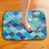 Honana BX-29 40x60cm 3D Painting Spiral Pattern Coral Fleece Mat Absorbent Bathroom Anti Slip Carpet