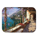 Honana BX-31 40x60cm 3D Painting City Pattern Coral Fleece Mat Absorbent Bathroom Anti Slip Carpet