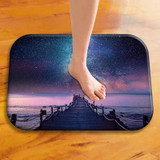 Honana BX-31 40x60cm 3D Painting City Pattern Coral Fleece Mat Absorbent Bathroom Anti Slip Carpet