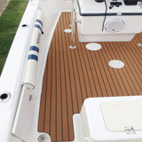 1250x17x0.5cm Long Brown EVA Foam Boat Flooring Faux Teak Decking Sheet Pad Rug