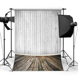 5X7ft Vinyl White Wood Wall Brown Floor Photography Backdrop Background Studio Prop 5X7ft Vinyl White Wood Wall Brown Floor Photography Backdrop Background Studio Prop