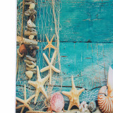 3x5FT Summer Beach Shell Blue Wood Wall Photography Backdrop Background Studio Prop