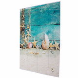 3x5FT Summer Beach Shell Blue Wood Wall Photography Backdrop Background Studio Prop