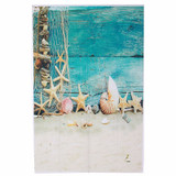 3x5FT Summer Beach Shell Blue Wood Wall Photography Backdrop Background Studio Prop