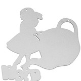 Girl and Teapot Cutting Die Stencil for DIY Scrapbook Album Paper Card Gift Girl and Teapot Cutting Die Stencil for DIY Scrapbook Album Paper Card Gift