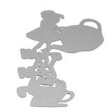 Girl and Teapot Cutting Die Stencil for DIY Scrapbook Album Paper Card Gift Girl and Teapot Cutting Die Stencil for DIY Scrapbook Album Paper Card Gift