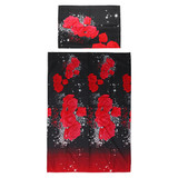 Cotton 3D Rose Bedding Sets Soft Duvet Cover Bedsheet Pillowcase Reactive Printed Bedclothes Queen Bed Linen