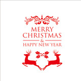 Happy New Year Merry Christmas Run Deer Vinyl Removable Paper Wall Sticker for Kids Room Living Room Bedroom Party Decorations Wall Decal Home Decor PVC Wall Decal