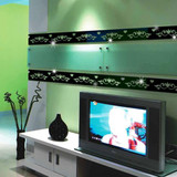 3D Multi-color Skirting Line Silver DIY Shape Mirror Wall Stickers Home Wall Bedroom Office Decor