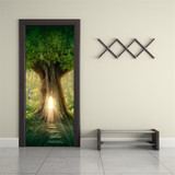 3D Tree Hole Door Sticker Mural PVC Waterproof Decals Home Wall Decorations