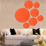 7Pcs Round 3D Mirror Decal Art Mural Wall Sticker Home Bathroom DIY Decor Removable