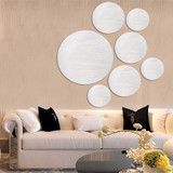 7Pcs Round 3D Mirror Decal Art Mural Wall Sticker Home Bathroom DIY Decor Removable