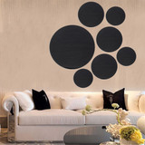 7Pcs Round 3D Mirror Decal Art Mural Wall Sticker Home Bathroom DIY Decor Removable