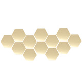 12Pcs 18.4cm Mirror Wall Sticker Hexagon Removable Acrylic 3D Mirror Self Adhesive DIY Decor
