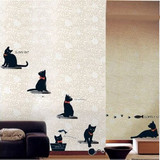 Removable Black Cat Family Wall Sticker Room Background Decor Wall Decal