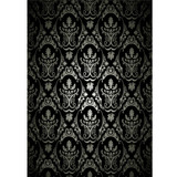 1.5x2.1m Photography Retro Damask Cloth Studio Props Background Vinyl Black