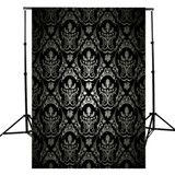 1.5x2.1m Photography Retro Damask Cloth Studio Props Background Vinyl Black