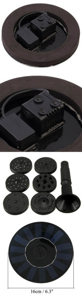 7V Solar Power Floating Brushless Water Pump Garden Landscape Submersible Fountain
