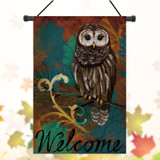 28"x40" 12.5"x18" Owl Autumn Welcome Fall House Garden Flag Yard Banner Decorations