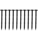 KCASA 10pcs/Pack Black PP Mulch Shading Pest Control Garden Ground Nail Plastic Film Fixed Pegs Gardening Fixing Tools For Fixing Plastic Mulch