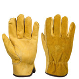 1Pair Leather Gloves Working Protection Gloves Security Garden Labor Gloves Wear Safety Tools